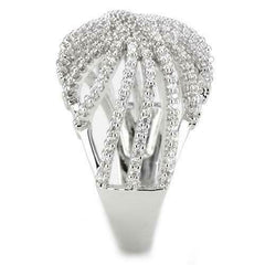 Jewellery Kingdom CZ Rhodium Pave Cubic Zirconia Sparkle Cocktail Ladies Dome Ring (Silver) - Jewelry Rings - British D'sire
