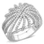 Jewellery Kingdom CZ Rhodium Pave Cubic Zirconia Sparkle Cocktail Ladies Dome Ring (Silver) - Jewelry Rings - British D'sire