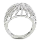 Jewellery Kingdom CZ Rhodium Pave Cubic Zirconia Sparkle Cocktail Ladies Dome Ring (Silver) - Jewelry Rings - British D'sire