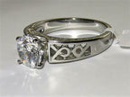 Jewellery Kingdom CZ Silver Stainless Steel Fancy Shank Clear Solitaire Ring - Rings - British D'sire