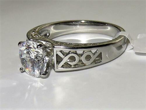 Jewellery Kingdom CZ Silver Stainless Steel Fancy Shank Clear Solitaire Ring - Rings - British D'sire