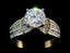 Jewellery Kingdom CZ Solitaire Accents Steel Sparkling Ladies Engagement Ring (Gold) - Engagement Rings - British D'sire