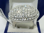Jewellery Kingdom CZ Sparkling Statement Pave Chunky Dome Ladies cocktail Ring (Silver) - Jewelry Rings - British D'sire
