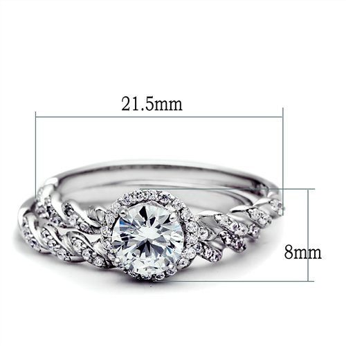 Jewellery Kingdom CZ Sterling Silver Wedding Band Twist Ladies Engagement Ring Set Secondary image
