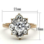 Jewellery Kingdom CZ1 Steel Dress Pretty Sparkling Ladies Cluster Ring (Rose Gold) - Jewelry Rings - British D'sire