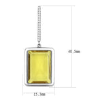 Jewellery Kingdom Dangle Drop Silver Stainless Steel Emerald Ladies Yellow Topaz Earrings - Earrings - British D'sire