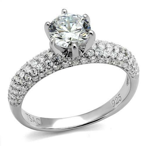 Jewellery Kingdom Details about  Ladies engagement ring sterling silver solitaire accents 925 stamped 2carat 521 - Jewelry Rings - British D'sire Main image