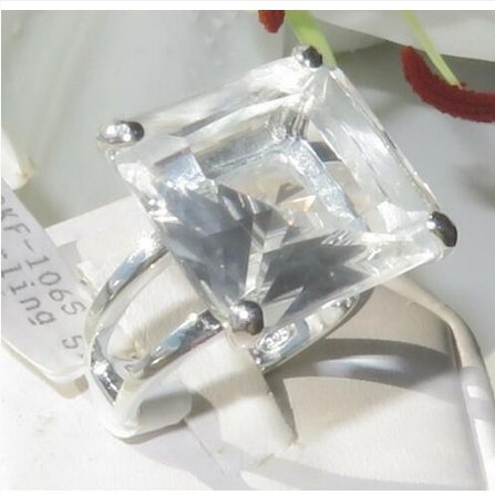 Jewellery Kingdom Details About Ladies Square Solitaire Sterling Silver 925 Clear CZ Sparkling Stamped Ring - Jewelry Rings - British D'sire Main image