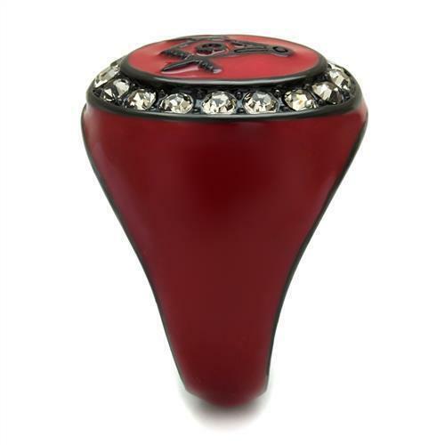 Jewellery Kingdom Details about  Mens masonic ring military signet cz red enamel stainless steel pinky - Jewelry Rings - British D'sire