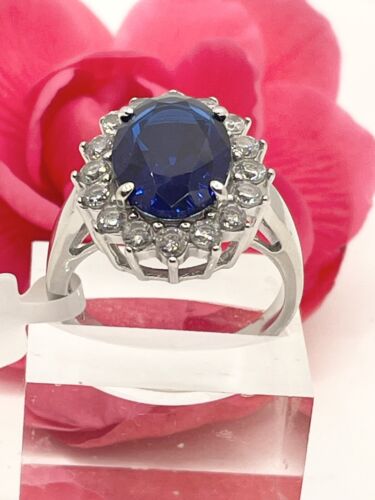 Jewellery Kingdom Diana Diddleton Silver Oval Stainless Steel Engagement Ladies Sapphire Ring Secondary image