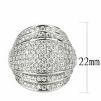 Jewellery Kingdom Dome Cocktail Statement Cubic Zirconia Big Rhodium Ladies Ring (Silver) - Jewelry Rings - British D'sire