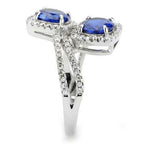 Jewellery Kingdom Double Headed cz Silver Dress Rhodium Handmade Ladies Sapphire Ring (Blue) - Rings - British D'sire