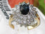 Jewellery Kingdom Dress Cluster Steel Pretty Montanna Ladies Sapphire Ring (Blue & Gold) - Jewelry Rings - British D'sire