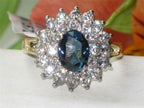 Jewellery Kingdom Dress Cluster Steel Pretty Montanna Ladies Sapphire Ring (Blue & Gold) - Jewelry Rings - British D'sire