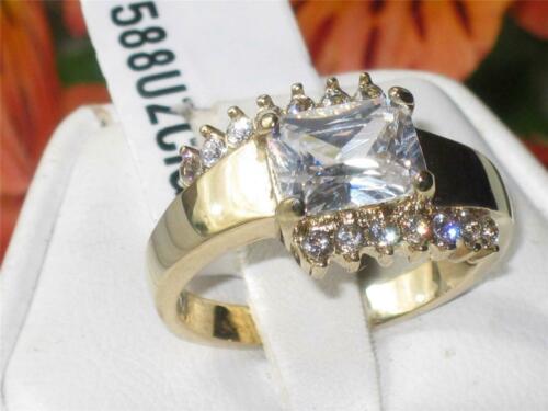 Jewellery Kingdom Emerald Accents Pretty Elegant Stainless Steel 2.50 Carat Ladies Ring (Gold) Secondary image