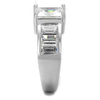 Jewellery Kingdom Emerald Cubic Zirconia Solitaire Accents 5carat Ladies Ring (Silver) - Rings - British D'sire