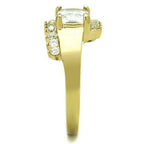 Jewellery Kingdom Emerald Cut 2 CT Steel Cubic Zirconia Clear Ladies Gold Ring - Jewelry Rings - British D'sire
