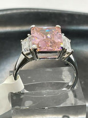 Jewellery Kingdom Emerald Cut Baguettes Sapphire 6k Ring (Silver) - Rings - British D'sire