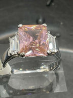 Jewellery Kingdom Emerald Cut Baguettes Sapphire 6k Ring (Silver) - Rings - British D'sire