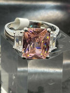 Jewellery Kingdom Emerald Cut Baguettes Sapphire 6k Ring (Silver) - Rings - British D'sire