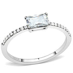 Jewellery Kingdom Emerald Cut Clear Stainless Steel Cubic Zirconia 1/2CT Sparkling Pretty Ladies Ring - Jewelry Rings - British D'sire
