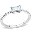 Jewellery Kingdom Emerald Cut Clear Stainless Steel Cubic Zirconia 1/2CT Sparkling Pretty Ladies Ring - Jewelry Rings - British D'sire