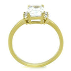 Jewellery Kingdom Emerald Cut Cubic Accents Ladies Engagement Ring (Gold) - Jewelry Rings - British D'sire