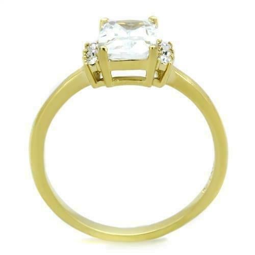 Jewellery Kingdom Emerald Cut Cubic Accents Ladies Engagement Ring (Gold) - Jewelry Rings - British D'sire