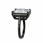 Jewellery Kingdom Emerald Cut Cubic Zirconia Ring (Black) - Jewelry Rings - British D'sire