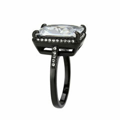 Jewellery Kingdom Emerald Cut Cubic Zirconia Ring (Black) - Jewelry Rings - British D'sire