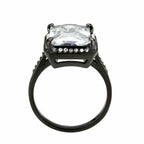 Jewellery Kingdom Emerald Cut Cubic Zirconia Ring (Black) - Jewelry Rings - British D'sire
