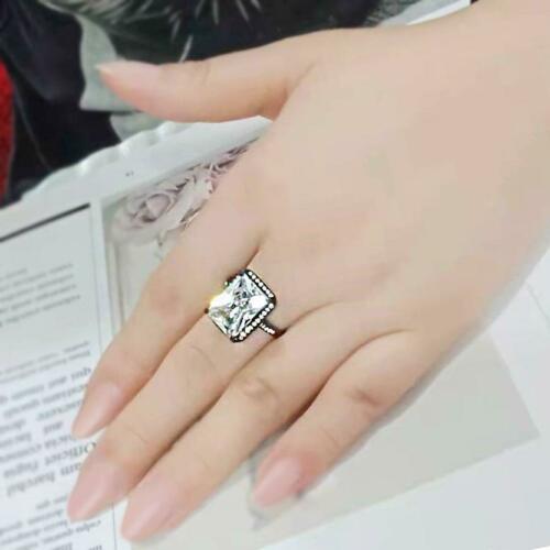 Jewellery Kingdom Emerald Cut Cubic Zirconia Ring (Black) - Jewelry Rings - British D'sire