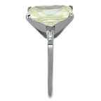 Jewellery Kingdom Emerald Cut Cubic Zirconia Stainless Steel 11CT Baguettes Ladies Citrine Ring - Jewelry Rings - British D'sire