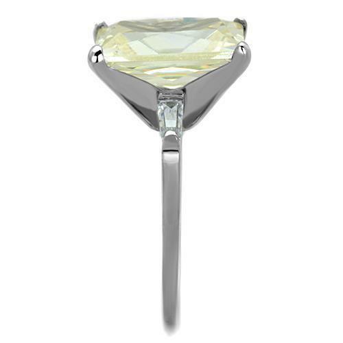 Jewellery Kingdom Emerald Cut Cubic Zirconia Stainless Steel 11CT Baguettes Ladies Citrine Ring - Jewelry Rings - British D'sire