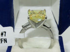 Jewellery Kingdom Emerald Cut Cubic Zirconia Stainless Steel 11CT Baguettes Ladies Citrine Ring - Jewelry Rings - British D'sire