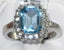 Jewellery Kingdom Emerald Cut Stainless Steel Silver Blue Dress Ladies Aquamarine Ring - Jewelry Rings - British D'sire