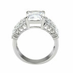 Jewellery Kingdom Emerald Cut Wide Cubic Zirconia Cz Princess Cut Ring (Silver) - Jewelry Rings - British D'sire