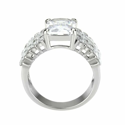 Jewellery Kingdom Emerald Cut Wide Cubic Zirconia Cz Princess Cut Ring (Silver) - Jewelry Rings - British D'sire