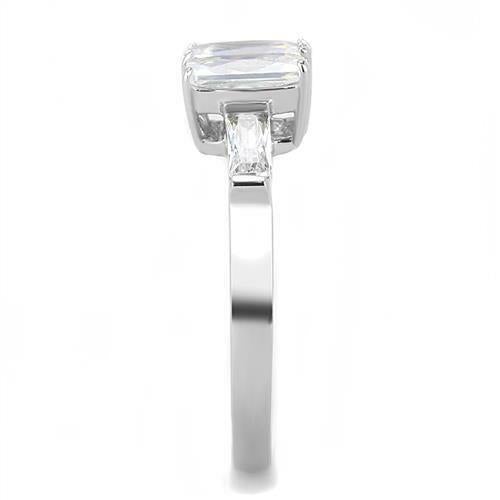 Jewellery Kingdom Emerald Double Cubic Zirconia Sparkling Stainless Steel Ladies Ring - Jewelry Rings - British D'sire