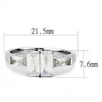 Jewellery Kingdom Emerald Double Cubic Zirconia Sparkling Stainless Steel Ladies Ring - Jewelry Rings - British D'sire