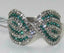 Jewellery Kingdom Emerald Ladies Cz Stainless Steel Silver Bow Dress Silver Ring (Green) - Jewelry Rings - British D'sire