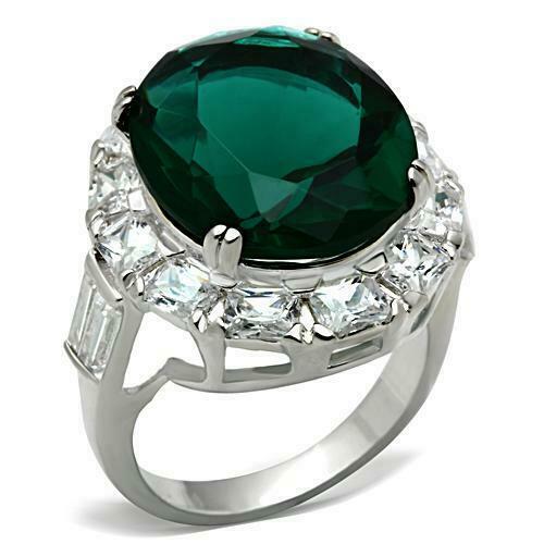 Jewellery Kingdom Emerald Oval Ladies Dress 6 Carat Ring (Green) - Jewelry Rings - British D'sire