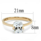 Jewellery Kingdom Emerald Solitaire 2ct Ladies Cubic Zirconia Rose Gold Engagement Ring - Engagement Rings - British D'sire