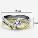 Jewellery Kingdom Engagement 1 Carat Solitaire Two Tone Gold Stainless Steel Ring Set - Rings - British D'sire