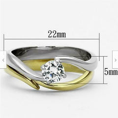 Jewellery Kingdom Engagement 1 Carat Solitaire Two Tone Gold Stainless Steel Ring Set - Rings - British D'sire
