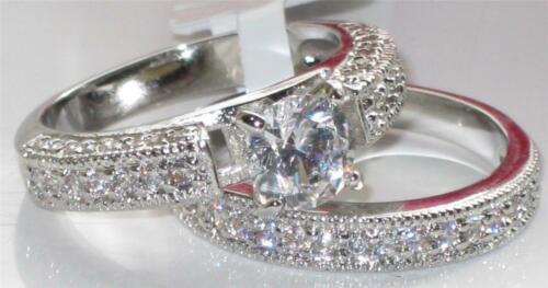 Jewellery Kingdom Engagement Cubic Zirconia 2 Carat Wedding Band Bridal Pcs Ring Set (Silver) Secondary image