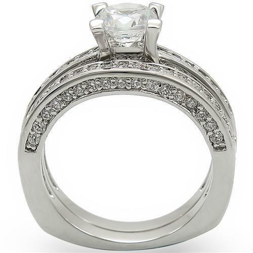 Jewellery Kingdom Engagement Ladies Cz Wedding Band 2pcs 250ct Bridal Ring Set (Silver) - Jewelry Rings - British D'sire