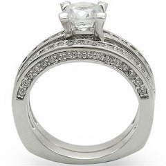 Jewellery Kingdom Engagement Ladies Cz Wedding Band 2pcs 250ct Bridal Ring Set (Silver) - Jewelry Rings - British D'sire