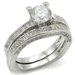 Jewellery Kingdom Engagement Ladies Cz Wedding Band 2pcs 250ct Bridal Ring Set (Silver) - Jewelry Rings - British D'sire