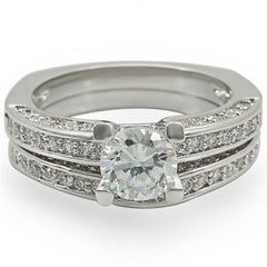Jewellery Kingdom Engagement Ladies Cz Wedding Band 2pcs 250ct Bridal Ring Set (Silver) - Jewelry Rings - British D'sire